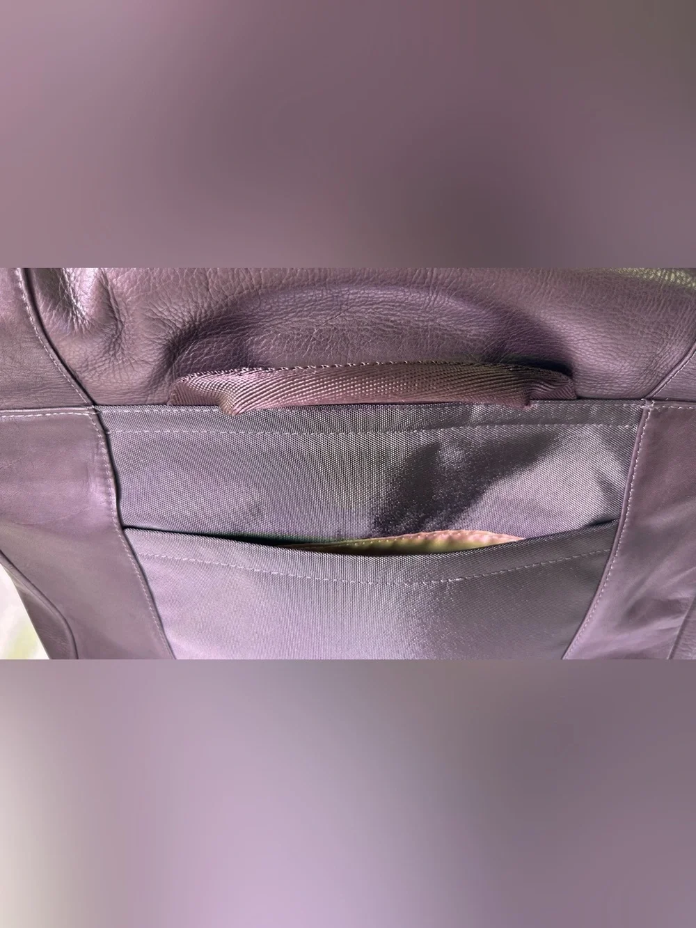 Men's Leather Messenger Bag - Black